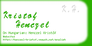 kristof henczel business card